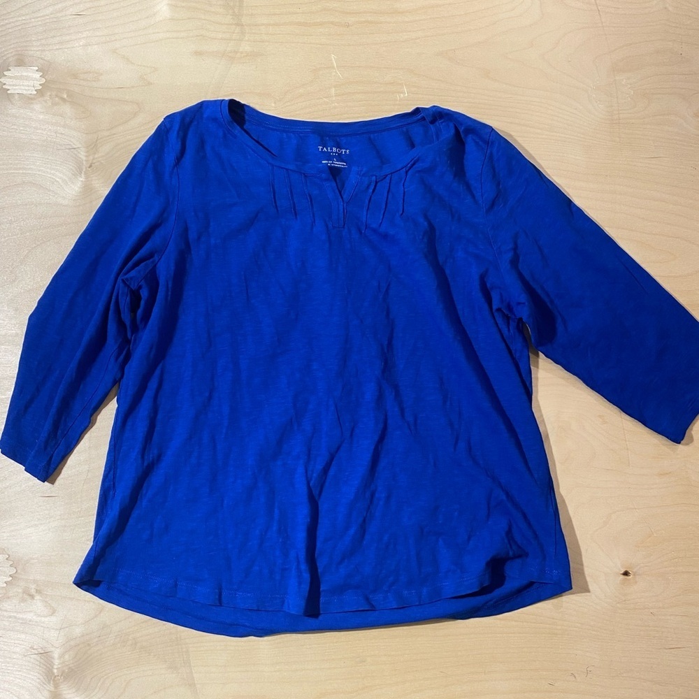 Talbots Three quarter Sleeve Blouse Large (JL) - Picture 2 of 7